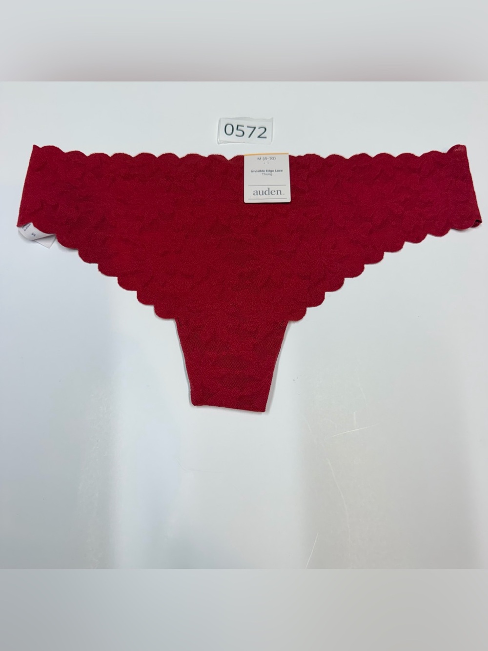Auden Red Lace Scalloped Thong